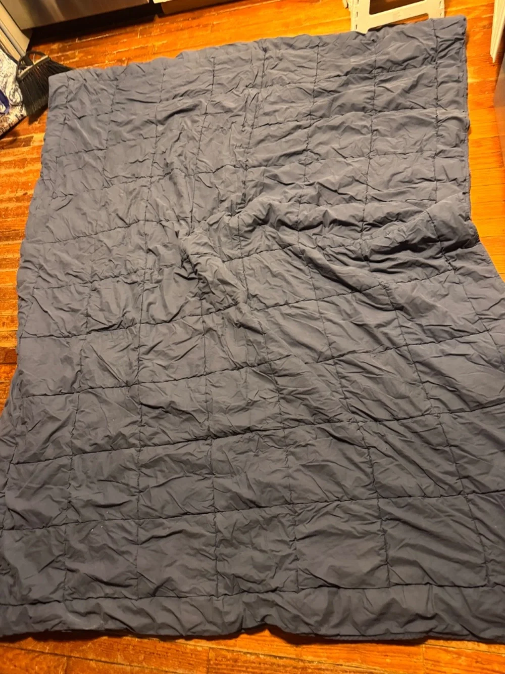 Rare: L.L. Bean Twin Comforter Navy Blue Quilted Cotton Bedding
